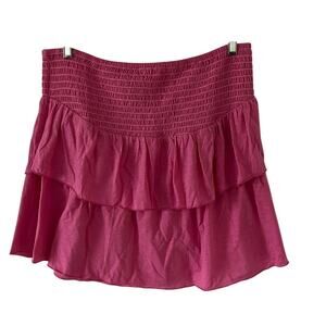 Simply Southern, Smocked, Tiered Skirt Hot Pink Woman’s Size XXL Mini Summer